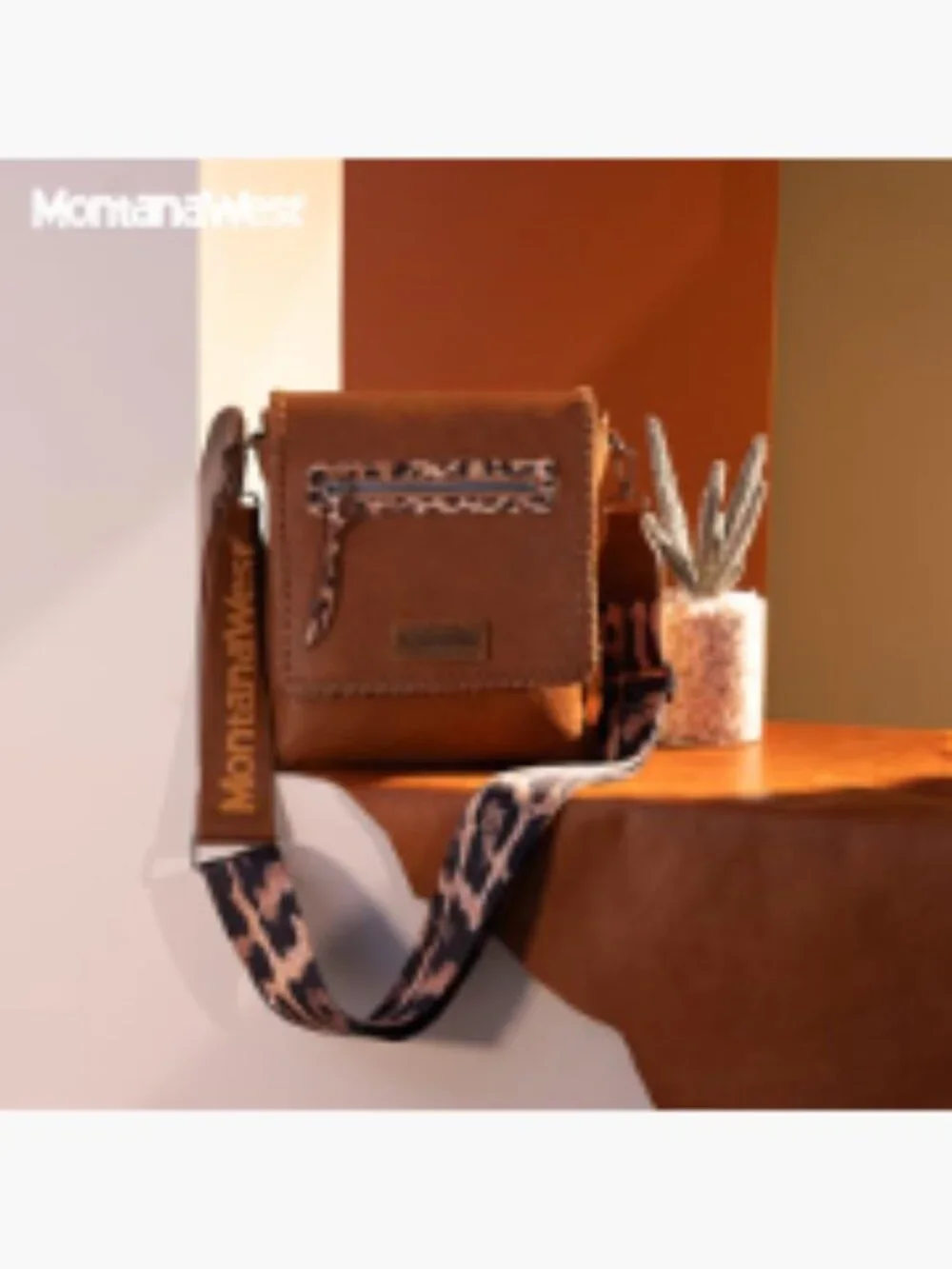 Western Crossbody Bag with Dual Compartments | Faux Leather Purse
